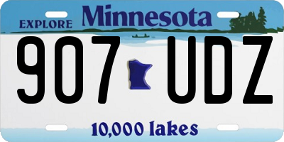 MN license plate 907UDZ