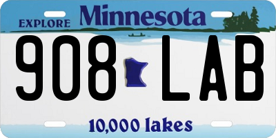 MN license plate 908LAB