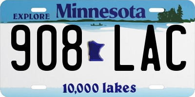 MN license plate 908LAC