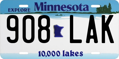 MN license plate 908LAK