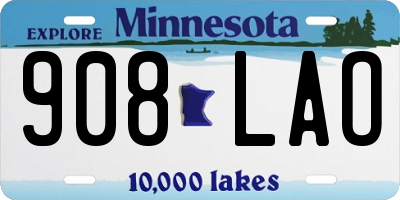 MN license plate 908LAO