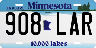 MN license plate 908LAR