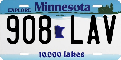 MN license plate 908LAV