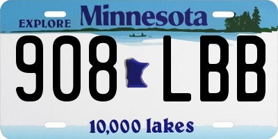 MN license plate 908LBB