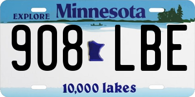 MN license plate 908LBE