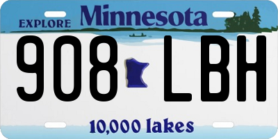 MN license plate 908LBH
