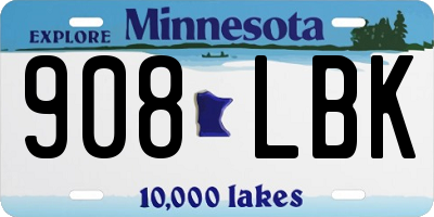MN license plate 908LBK