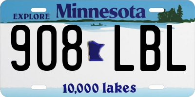MN license plate 908LBL