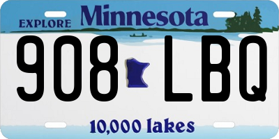 MN license plate 908LBQ