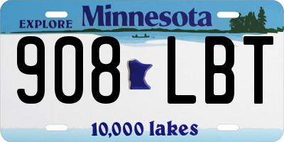 MN license plate 908LBT