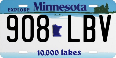 MN license plate 908LBV
