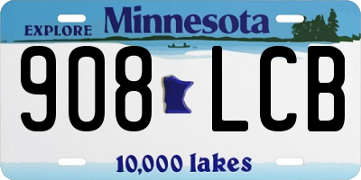 MN license plate 908LCB