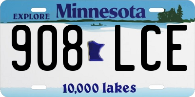 MN license plate 908LCE