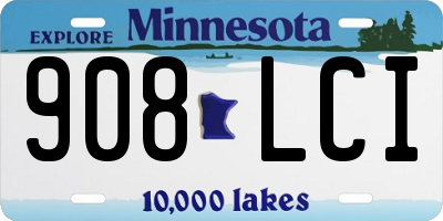 MN license plate 908LCI