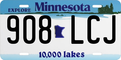 MN license plate 908LCJ