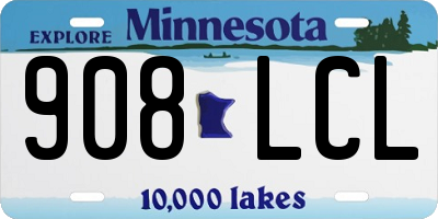 MN license plate 908LCL