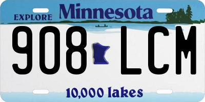 MN license plate 908LCM