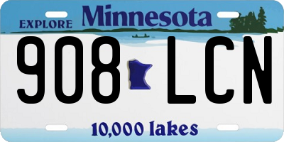MN license plate 908LCN