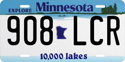 MN license plate 908LCR