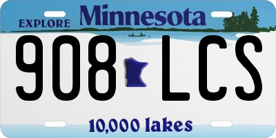 MN license plate 908LCS