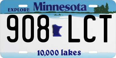 MN license plate 908LCT