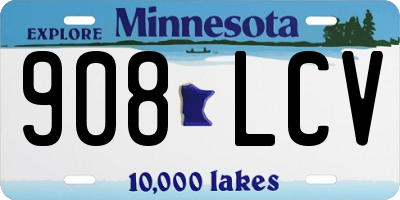 MN license plate 908LCV