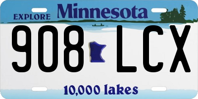 MN license plate 908LCX