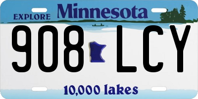 MN license plate 908LCY