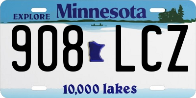 MN license plate 908LCZ