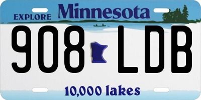 MN license plate 908LDB