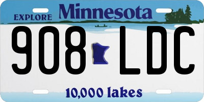 MN license plate 908LDC