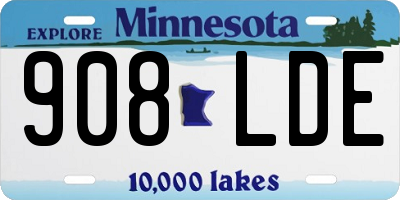 MN license plate 908LDE