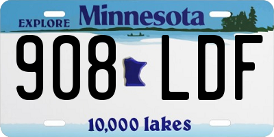 MN license plate 908LDF
