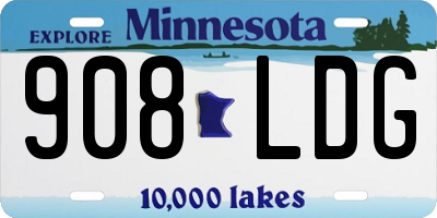 MN license plate 908LDG