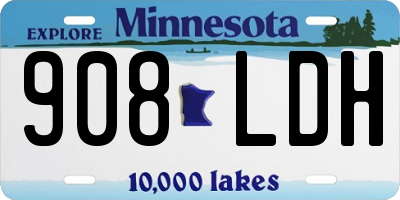 MN license plate 908LDH