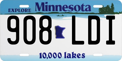 MN license plate 908LDI
