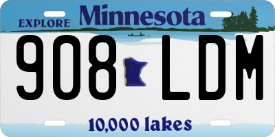 MN license plate 908LDM