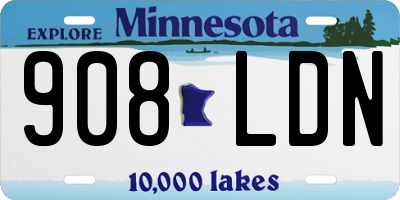 MN license plate 908LDN