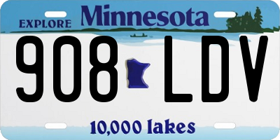 MN license plate 908LDV