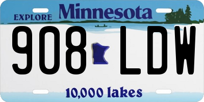MN license plate 908LDW