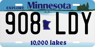 MN license plate 908LDY