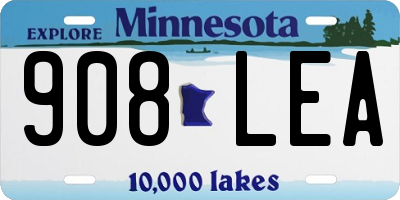 MN license plate 908LEA