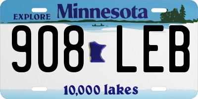 MN license plate 908LEB
