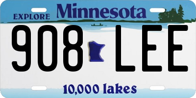 MN license plate 908LEE