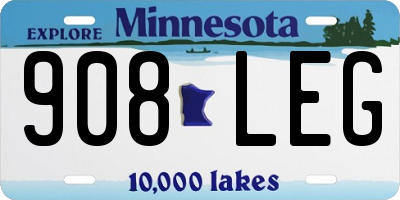 MN license plate 908LEG