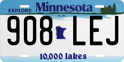 MN license plate 908LEJ