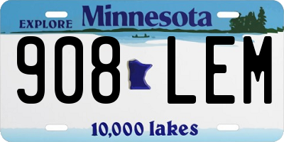 MN license plate 908LEM