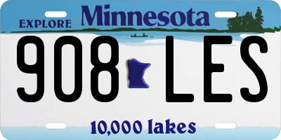 MN license plate 908LES