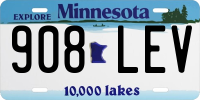MN license plate 908LEV