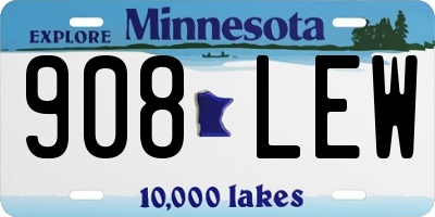 MN license plate 908LEW